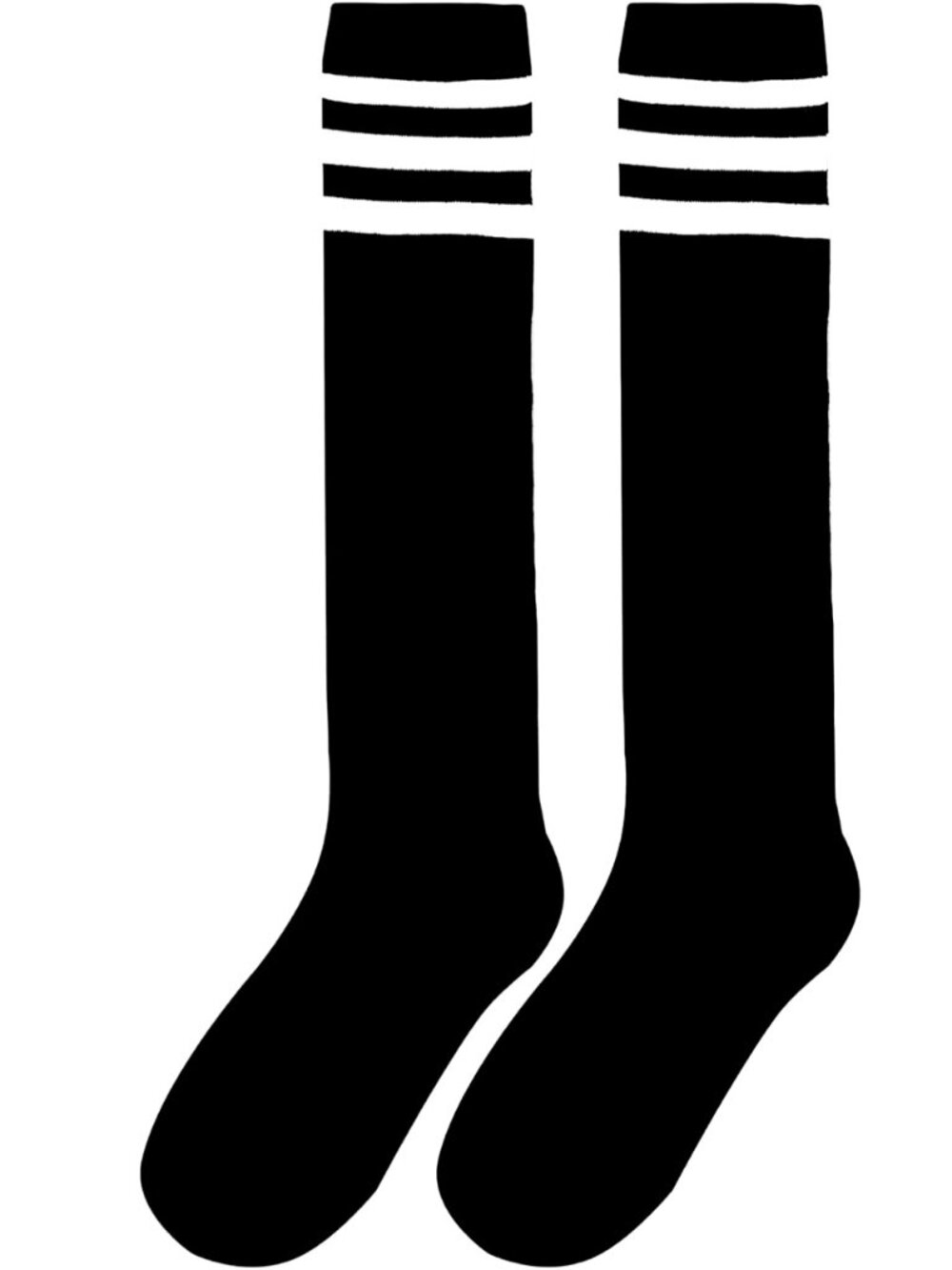 Angelina Black and White Stripe Athletic Knee High Socks 9-11 - Picture 6 of 7